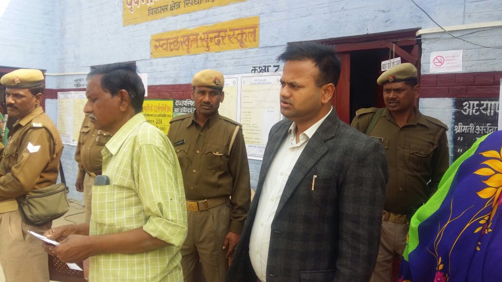 Polling Day inspection by Mr. Ravindra Kumar CDO SItapur